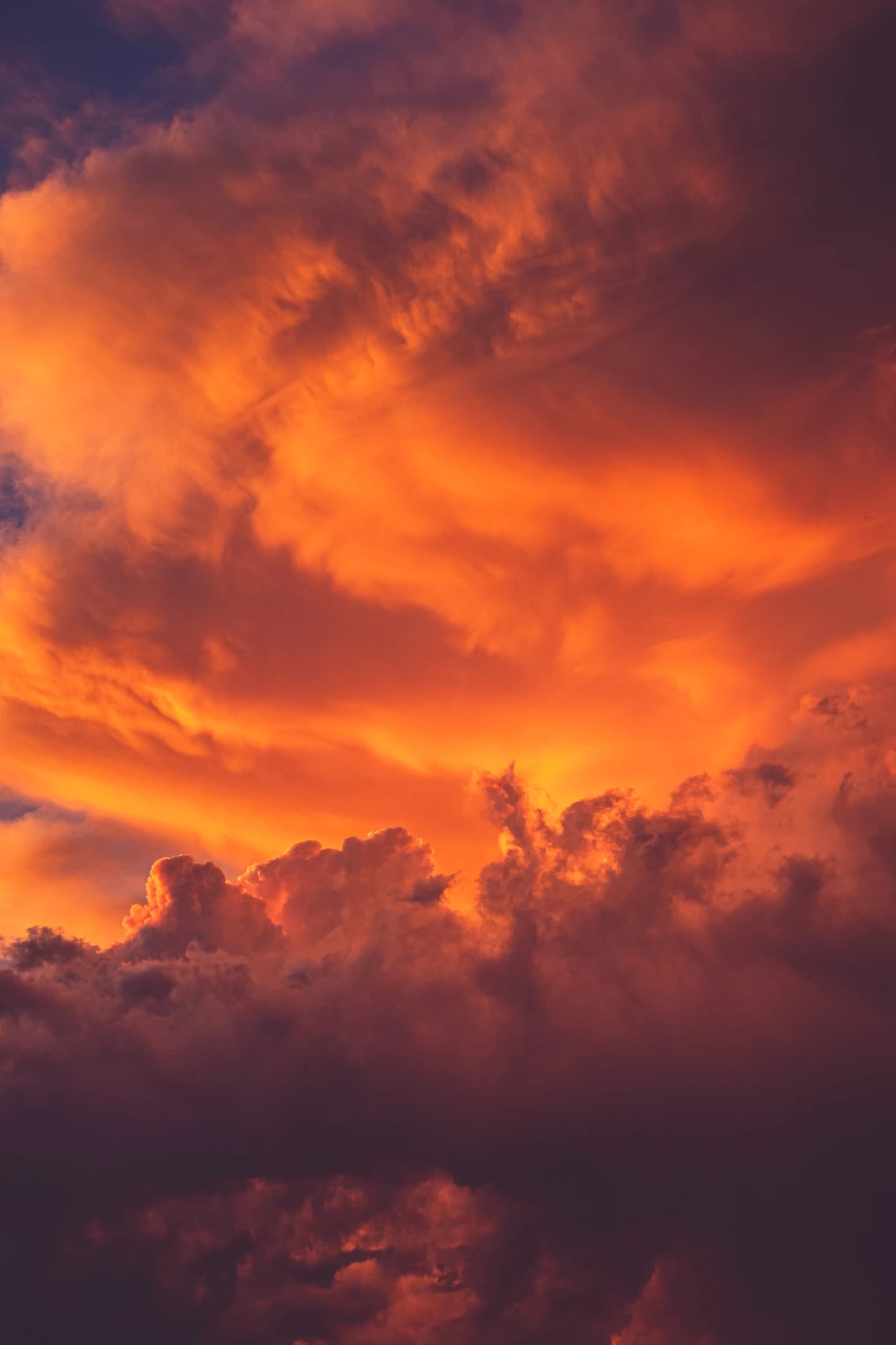 Image of orange sky with cloud as background